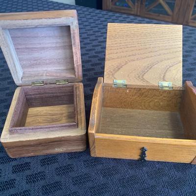 2 Wooden Trinket Boxes