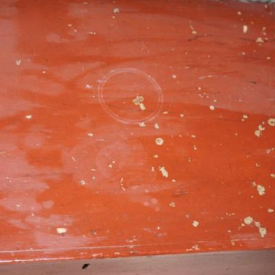 EARLY 19TH CENTURY EASTERN 1830'S  RED PAINTED BLANKET CHEST