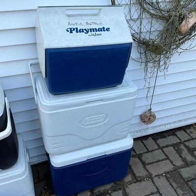 267 Lot of 3 Coolers , 2- Coleman, 1- Playmate Igloo