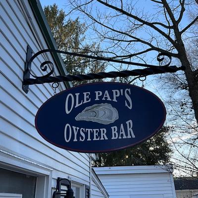 268 Custom made "Ole Pap's Oyster Bar" Wooden Sign