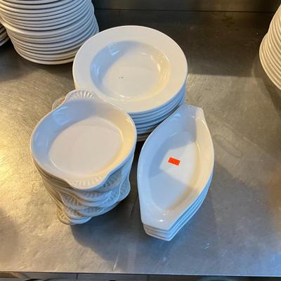 274 Lot of Rimmed Soup Bowls, Round Augratin, Oval Augratin