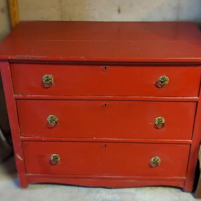 Cute Solid Wood Red Dresser