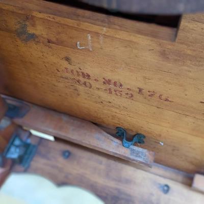 Adorable Pine Extendable Table with 2 Heywood Wakefield Chairs