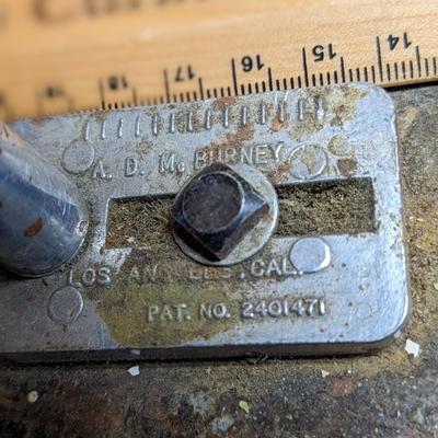 Vtg 1950's McBurney Adjustable Drill Bit Sharpening Jig