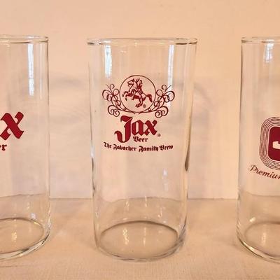 Lot #164  Lot of 3 vintage JAX BEER Bar glasses