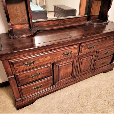Lot #165  Vintage Rock Maple Dresser with Mirror