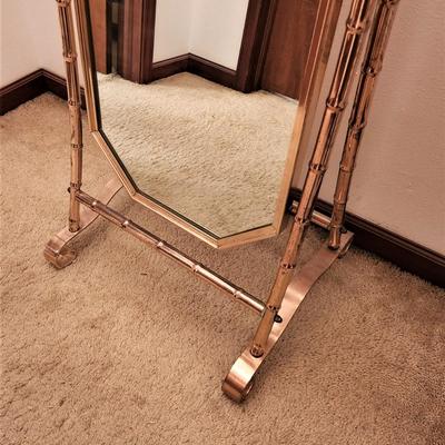 Lot #169  Brass Cheval mirror - heavy