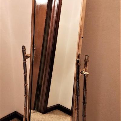 Lot #169  Brass Cheval mirror - heavy
