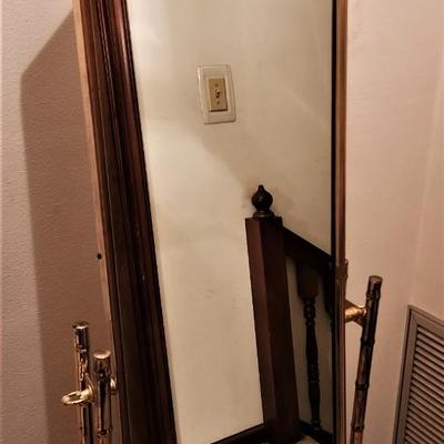 Lot #169  Brass Cheval mirror - heavy