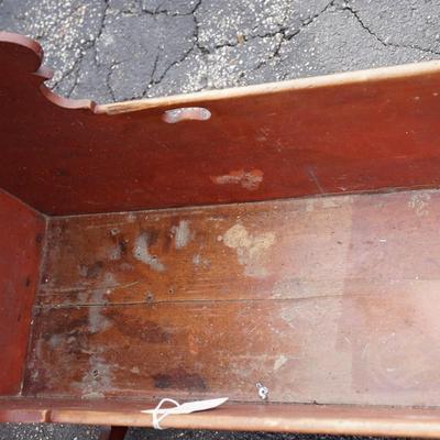 EARLY 19TH CENTURY CHERRY HOODED BABY CRADLE /ROCKER