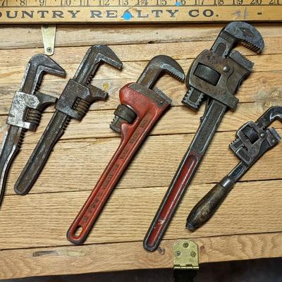 Lot of Vintage Pipe Wrenches