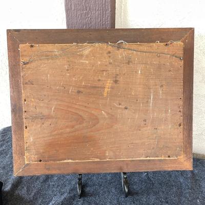 LOT 183 Antique Victorian Mourning Wreath Made of Hair Framed Under Glass Shadow Box