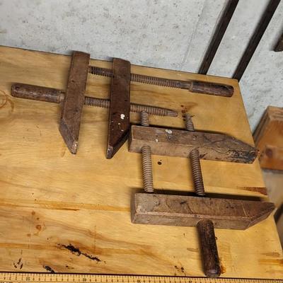 Vtg Wood Clamps