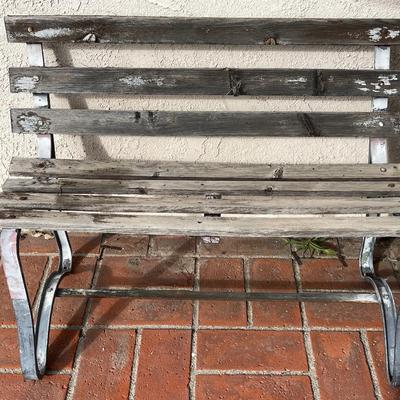 LOT 200 Vintage Metal & Wood Park Bench