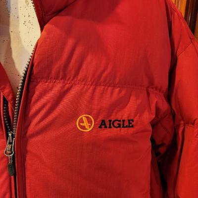 Lot #171  Men's Red AIGLE Jacket - Down/Feathers
