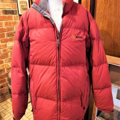 Lot #171  Men's Red AIGLE Jacket - Down/Feathers