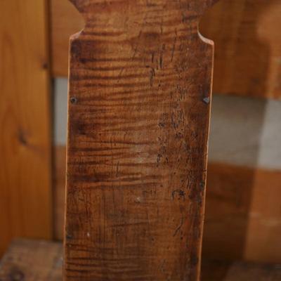 RARE EARLY 18TH - 19TH CENTURY WALL HANGING CANDLE BOX W/ ORIGINAL ORANGE PAINT / TWO DRAWERS HAND MADE