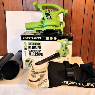 Lot #178  Never used - new in box Portland Electric 3 in 1 Blower, vacuum, Mulcher