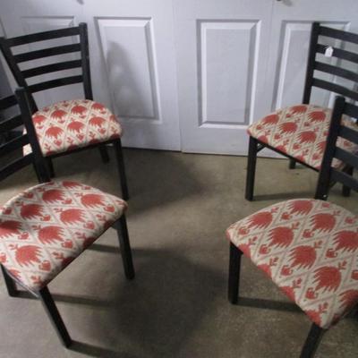 Set of 4 Heavy Duty Metal Frame Dining Chairs with Upholstered Seats