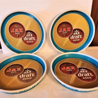 Lot #179  Lot of 4 identical vintage JAX Beer Serving trays