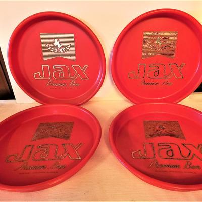 Lot #185  Lot of 4 matching Vintage JAX beer trays - plastic