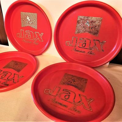 Lot #185  Lot of 4 matching Vintage JAX beer trays - plastic