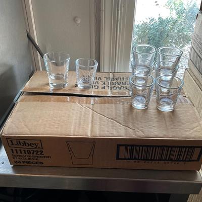 312 Lot of 23 Glass Shooters & 7 Shot Glasses