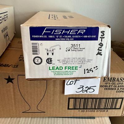 327 New in Box Fisher Faucet Deck Faucet 6" Swing Spout