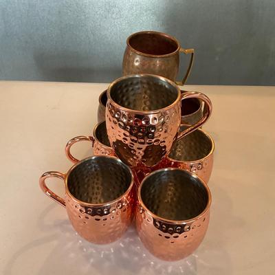 335 Set of 9 Copper Moscow Mugs