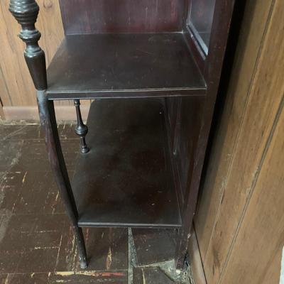 LOT 2: Antique Side by Side  Cabinet & Shelves w/Beveled Mirrors