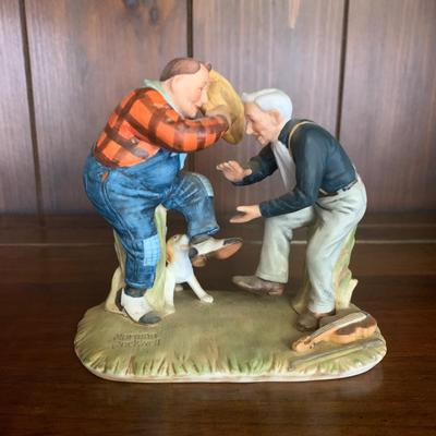 LOT 4R: Vintage Norman Rockwell Sculptures: Canine Solo, Sweet Surprise & Fancy Footwork