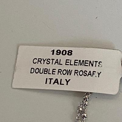 LOT 68: Crystal Elements Double Row Rosary Necklace:  Sterling Silver 925