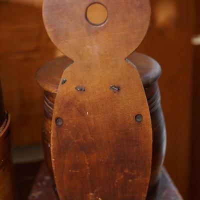 GROUPING OF PRIMITIVES TO INCLUDE TWO PANTRY BOXES, RED PAINTED STOOL AND A WALL HUNG WOODEN SALT BOX ROUND LIDDED