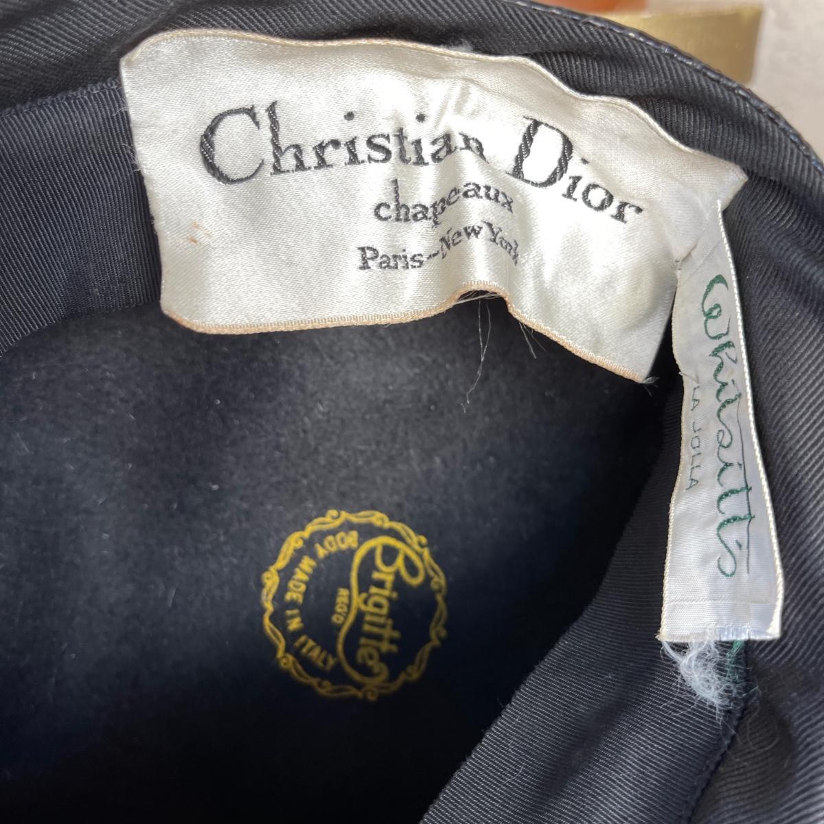 LOT 205 Vintage Christian Dior Beret Lizard Trim + Schiaparelli Hot Pink  Straw Turban Hat | EstateSales.org