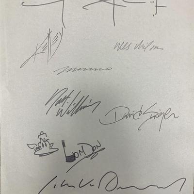 Various artists signed page