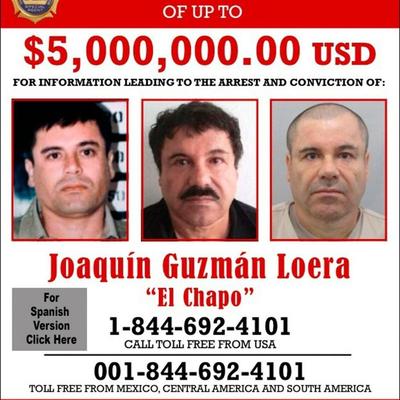 El Chapo Wanted Poster Reprint