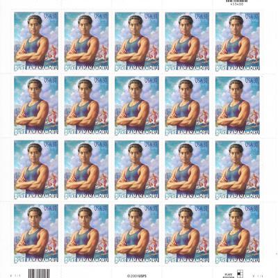 Duke Kahanamoku USA Stamp Sheet