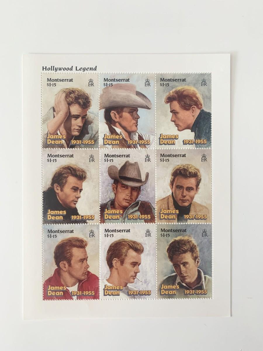 James Dean Stamp Set Montserrat
