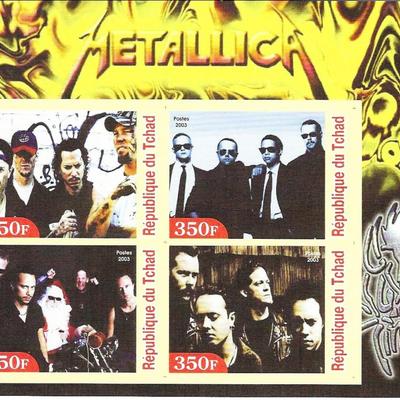 Metallica - Republic of Chad Stamp Sheet