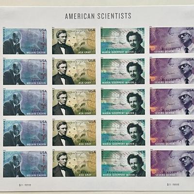 2011 American Scientists stamp set of 20