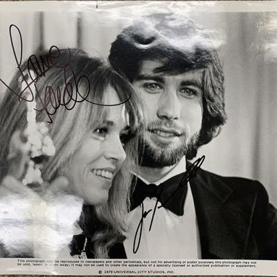 John Travolta and Jane Fonda signed photo