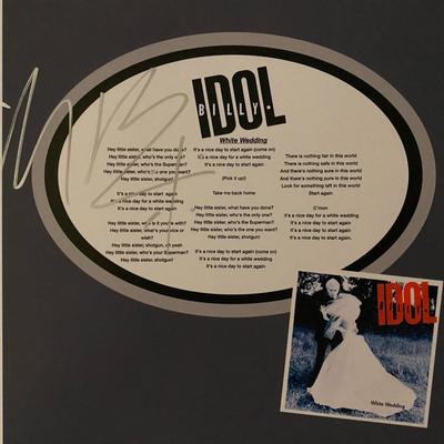 Billy Idol White Wedding signed lyric collage
