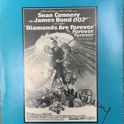 Sean Connery signed Diamonds Are Forever sheet 