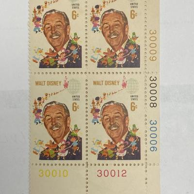 Walt Disney Commemorative stamps in set of 4