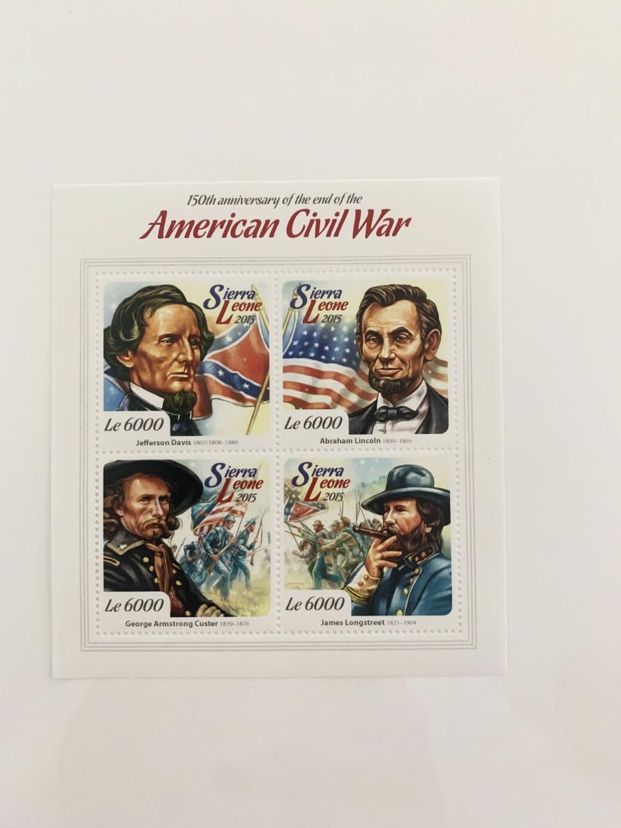 End of American Civil War Souvenir Stamp Set