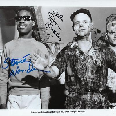 Stevie Wonder and Don Rickles signed photo