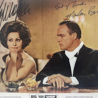 Marlon Brando, Sophia Loren signed movie photo