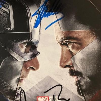 Captain America Civil War signed Marvel postcard