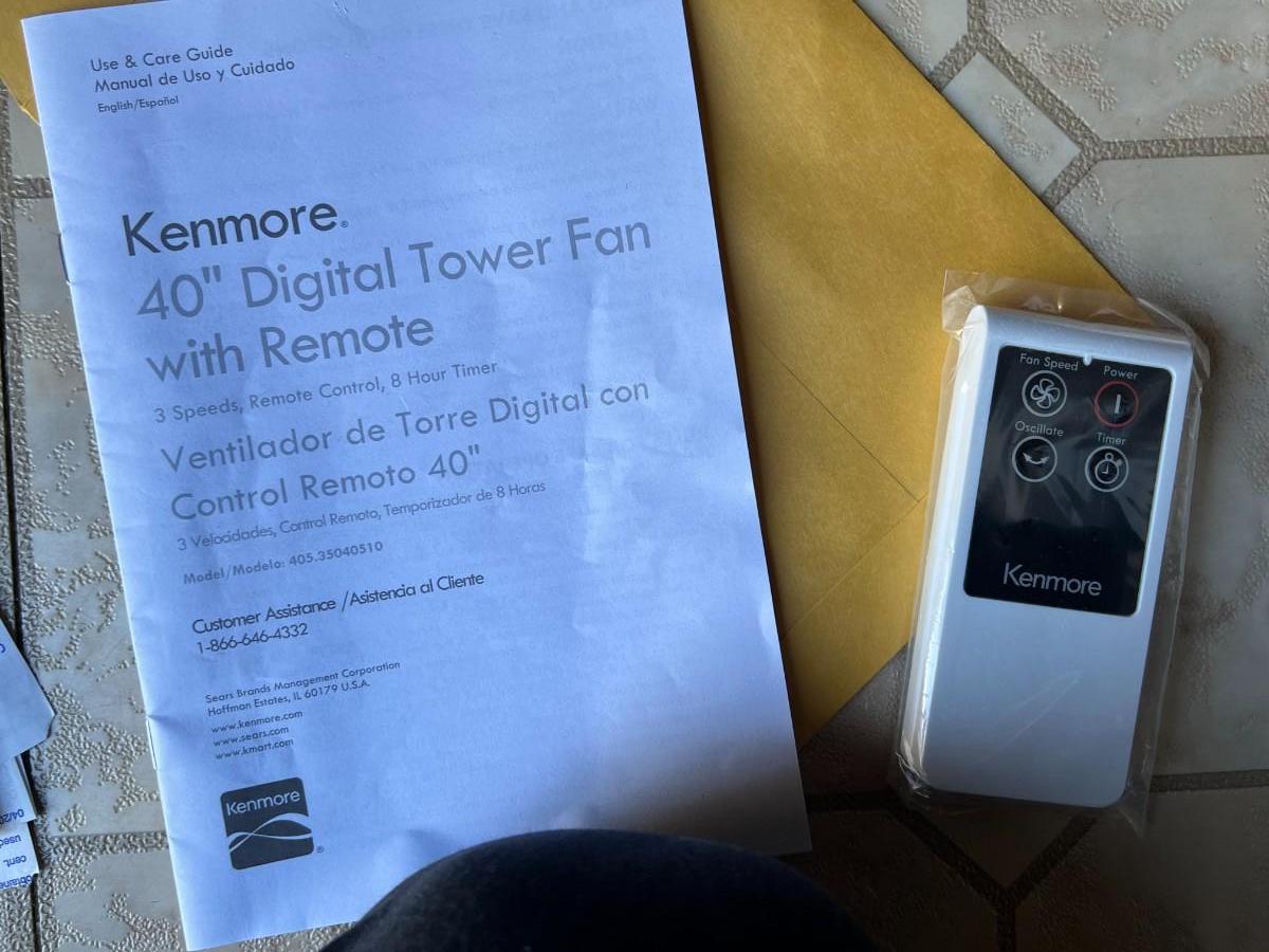 Kenmore Digital Tower Fan 40" Oscillating Remote Control Cooling