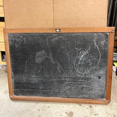 LOT 224  VINTAGE WALL HANGING BLACK CHALK BOARD